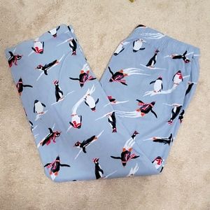 Croft&Barrow Ice Blue Fleece Penguin Pajama Pants